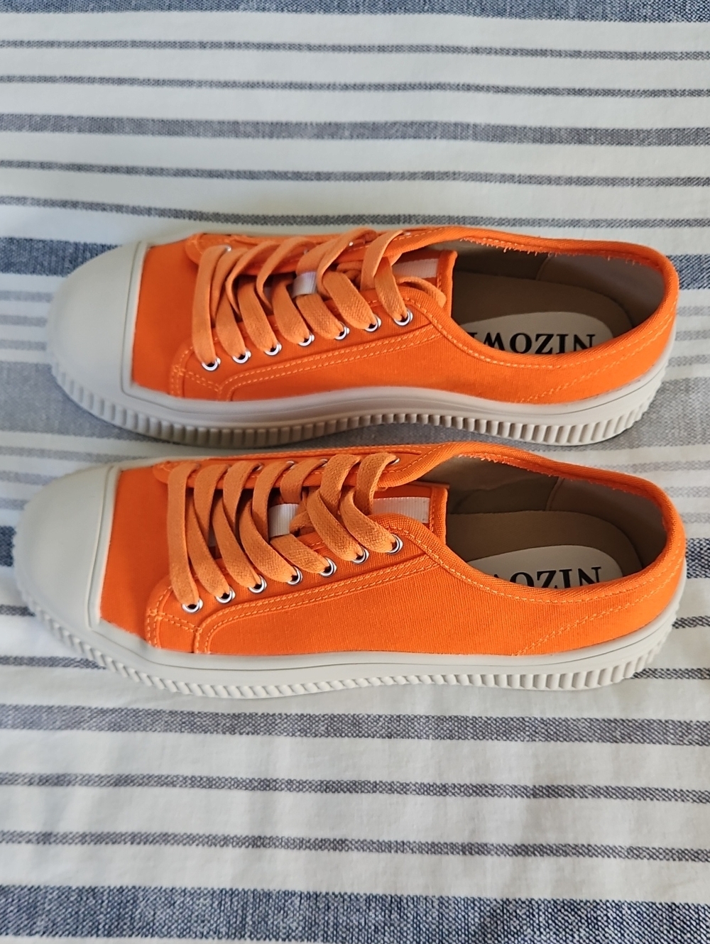 NWOT Orange Canvas Low-Top Sneakers